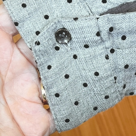 Maurices Large Chambray Polka Dot Button Front Shirt Casual Office - Picture 6 of 9